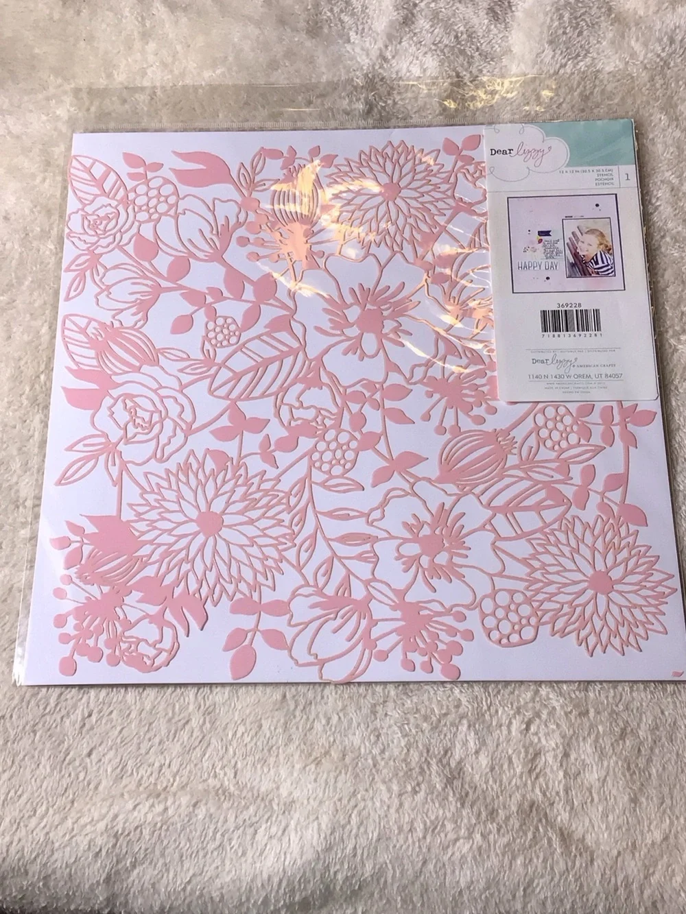 Dear Lizzy 12x12 floral stencil